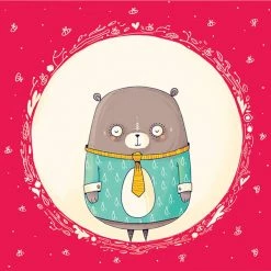 Chumbakdesign Circle Bear Red Wall Art Decor & Living