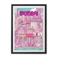 Chumbakdesign City Of Dreams Wall Art - Pink Decor & Living