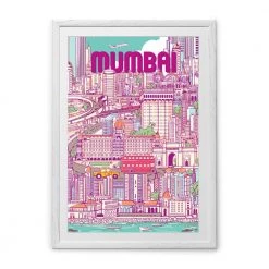 Chumbakdesign City Of Dreams Wall Art - Pink Decor & Living