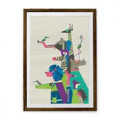 Chumbakdesign Decor & Living Origami Jungle Wall Art - Grey