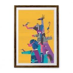 Chumbakdesign Origami Jungle Wall Art - Orange