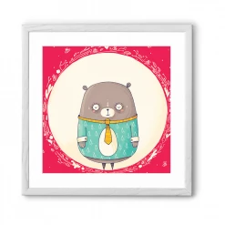 Chumbakdesign Circle Bear Red Wall Art Decor & Living