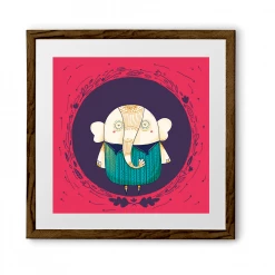 Chumbakdesign Decor & Living Circle Elephant Red Wall Art