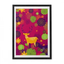 Chumbakdesign Forest Deer Pink Wall Art Decor & Living