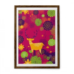 Chumbakdesign Forest Deer Pink Wall Art Decor & Living