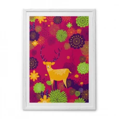 Chumbakdesign Forest Deer Pink Wall Art Decor & Living