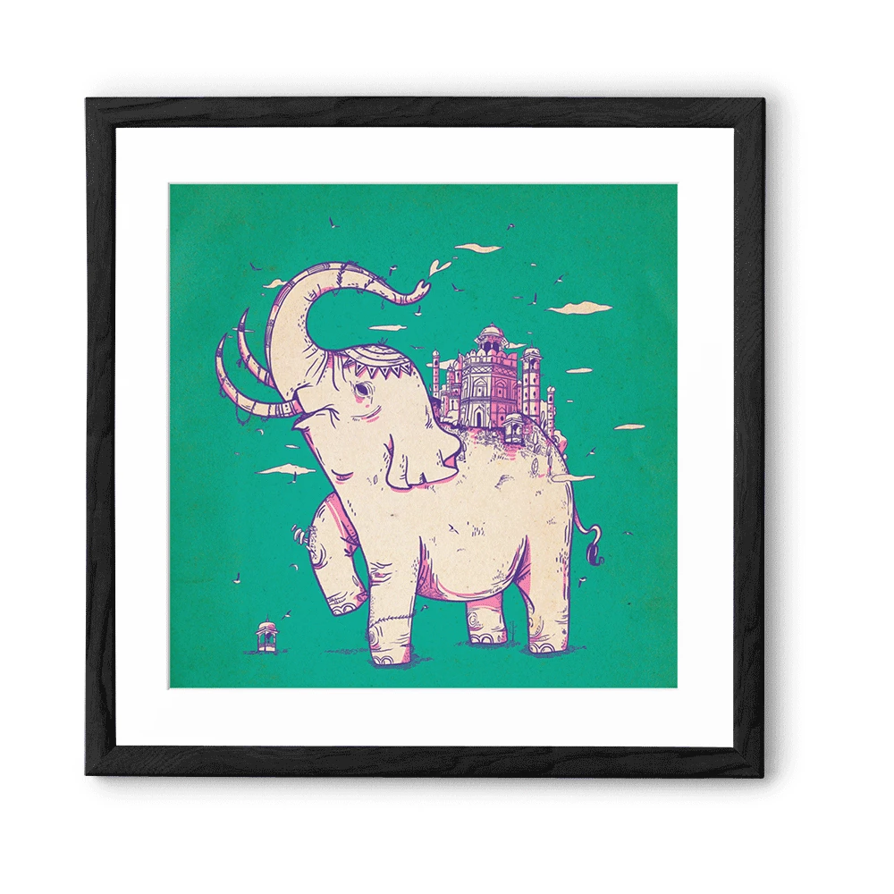 Chumbakdesign Decor & Living Elephant Monument Green Wall Art 11 Chumbakdesign Decor & Living Elephant Monument Green Wall Art