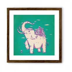 Chumbakdesign Decor & Living Elephant Monument Green Wall Art 17 Chumbakdesign Decor & Living Elephant Monument Green Wall Art