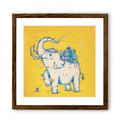 Chumbakdesign Elephant Monument Yellow Wall Art 17 Chumbakdesign Elephant Monument Yellow Wall Art
