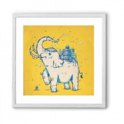Chumbakdesign Elephant Monument Yellow Wall Art 15 Chumbakdesign Elephant Monument Yellow Wall Art
