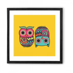 Chumbakdesign Owl Yellow Wall Art Decor & Living