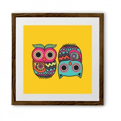 Chumbakdesign Owl Yellow Wall Art Decor & Living