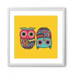 Chumbakdesign Owl Yellow Wall Art Decor & Living