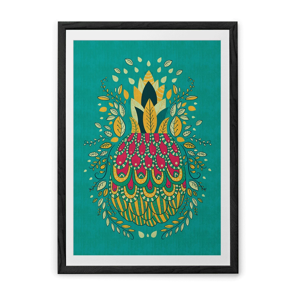 Chumbakdesign Pineapple Teal Wall Art 15 Chumbakdesign Pineapple Teal Wall Art