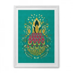 Chumbakdesign Pineapple Teal Wall Art 21 Chumbakdesign Pineapple Teal Wall Art