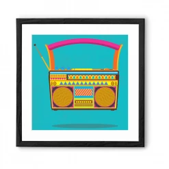 Chumbakdesign Radio Blue Wall Art Decor & Living