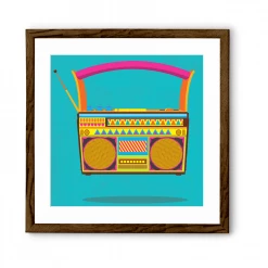 Chumbakdesign Radio Blue Wall Art Decor & Living