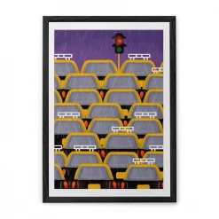 Chumbakdesign Decor & Living Rainy Taxi Wall Art