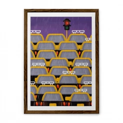 Chumbakdesign Decor & Living Rainy Taxi Wall Art