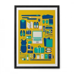 Chumbakdesign Decor & Living Travel Yellow Wall Art