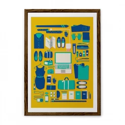 Chumbakdesign Decor & Living Travel Yellow Wall Art
