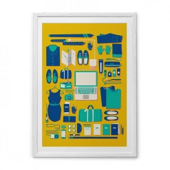Chumbakdesign Decor & Living Travel Yellow Wall Art